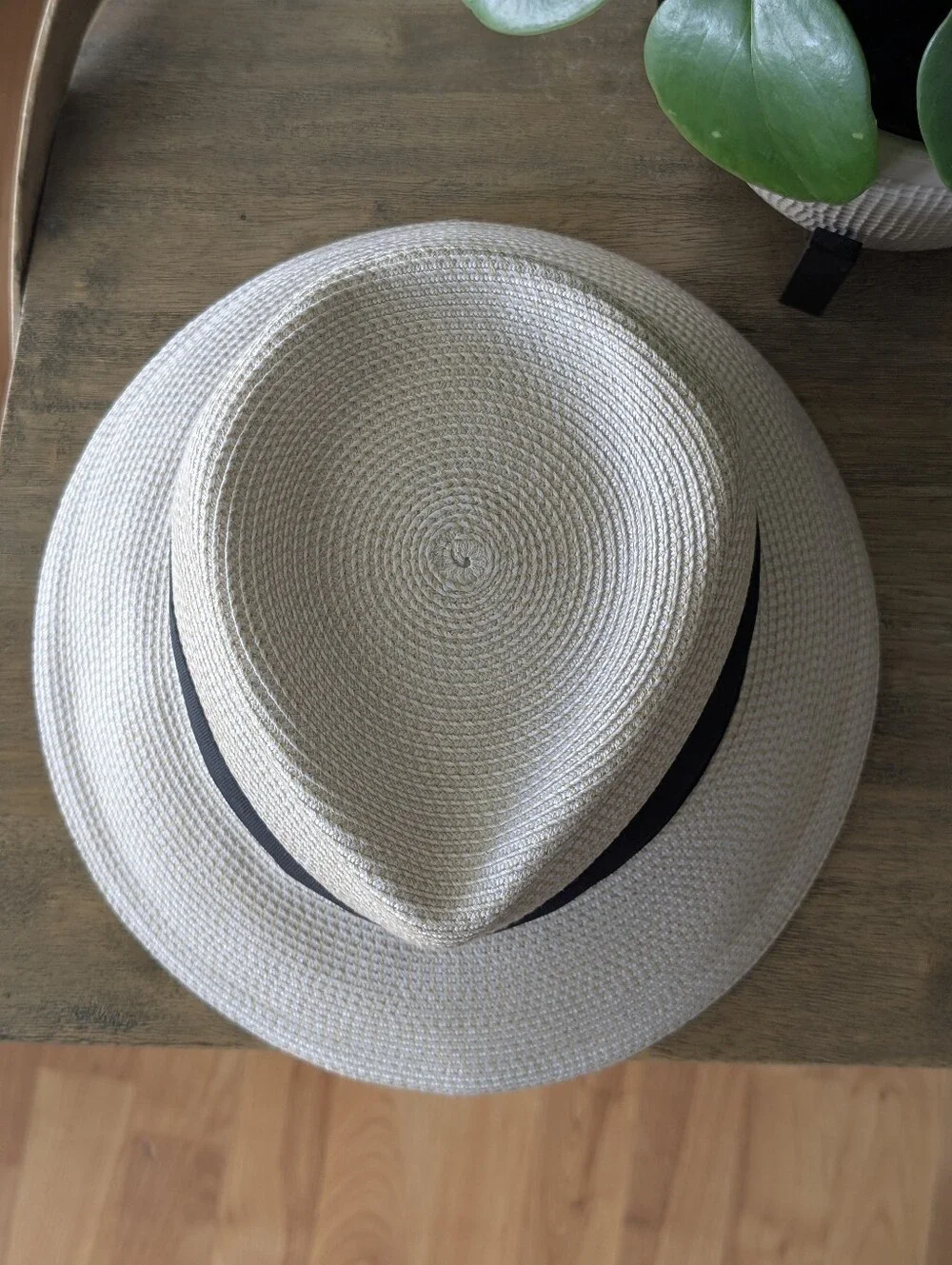 Eric Javits Classic Squishee Straw Packable Fedora Sun Hat Cream/Black - Picture 9 of 16
